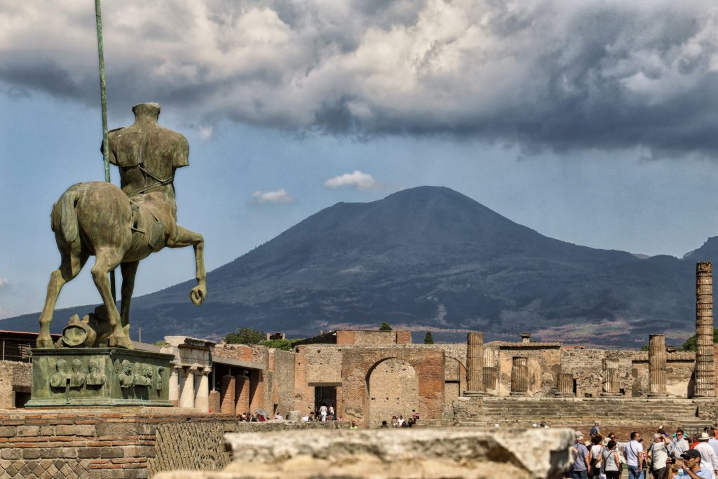 people on historical place pompeii